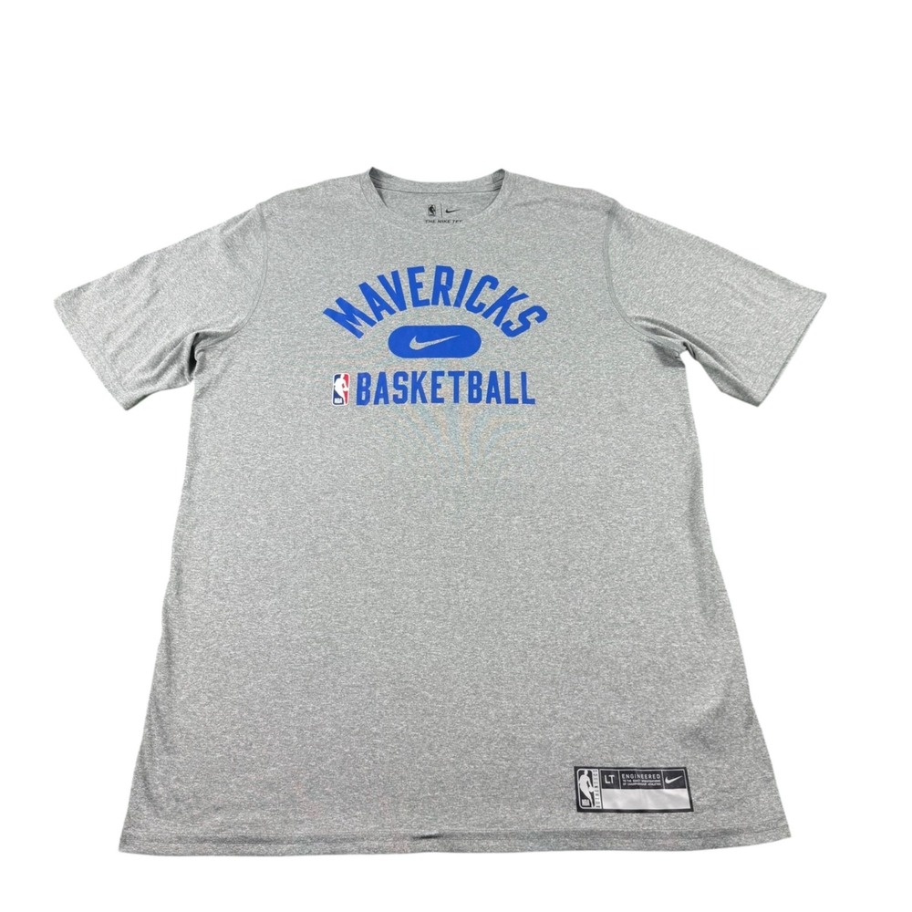 Nike Dallas Mavericks NBA Dri-FIT Gray Performance Shirt Large Tall LT